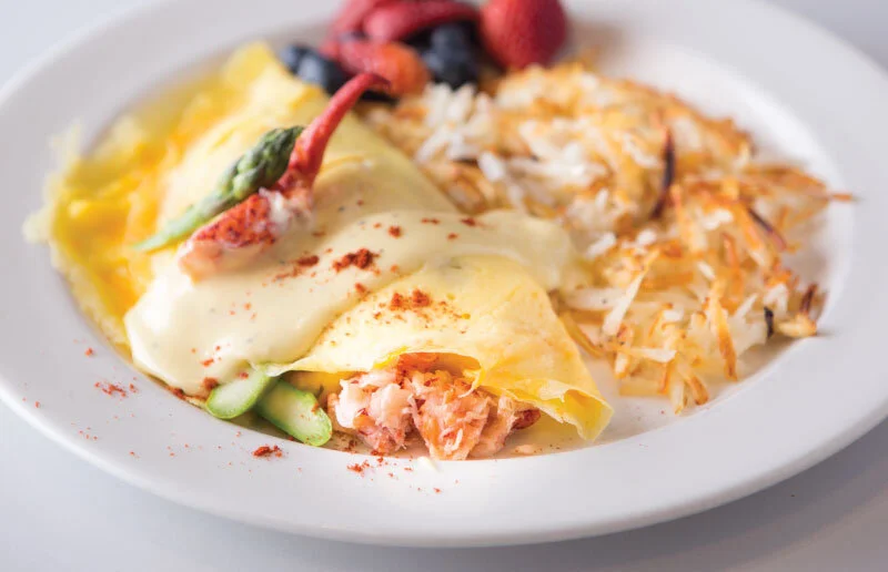 Brunch and cocktails at Cafe Blue, a seafood restaurant in Bee Cave, TX at Hill Country Galleria.